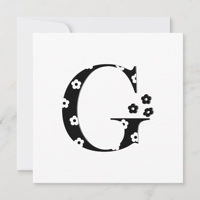 Carte LETTRE Motif Fleur G (Devant)