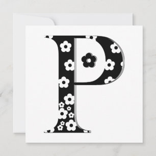 Carte LETTRE Motif Fleur P