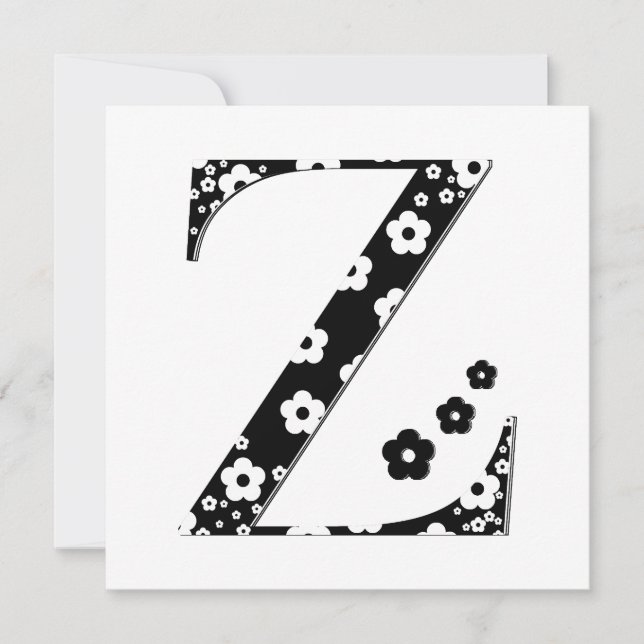 Carte LETTRE Motif Fleur Z (Devant)