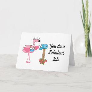 Carte LETTRE PORTEUSE DE L'ENTREPRISE DE L'Flamant rose