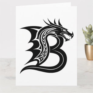 Carte LETTRE STYLÉE DE Dragon B, Alphabet DE Dragon, Mon