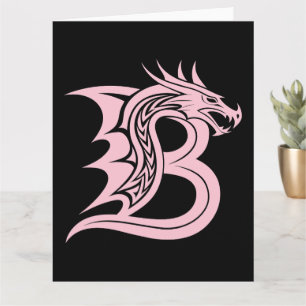Carte LETTRE STYLÉE DE Dragon B, Alphabet DE Dragon, Mon