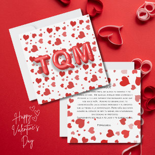 Carte Lettres 3d TQM du Coeur Rouge