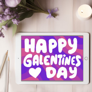 Carte Lettres bulles de Galentine Super Retro numérique