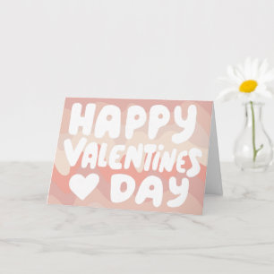Carte Lettres bulles Valentine rose Curvy Retro Stripes