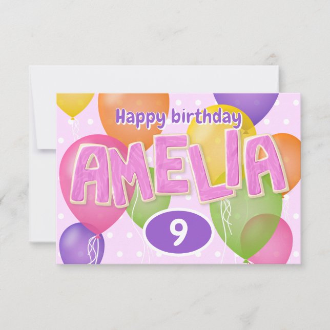 Carte lettres coupures roses cookies Anniversaire Amelia (Devant)