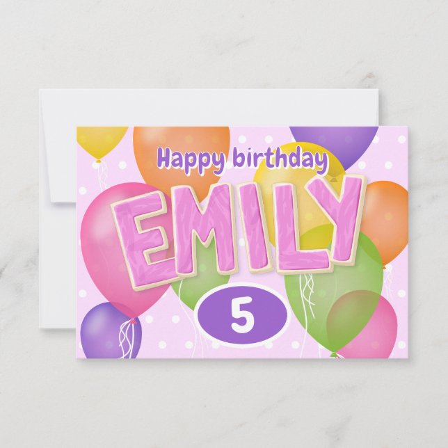Carte lettres coupures roses cookies Emily anniversaire (Devant)