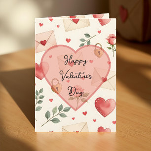 Carte Lettres d'amour romantiques Saint-Valentin
