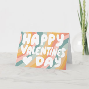 Carte Lettres de bulles Valentine Pastel Arc-en-ciel ray