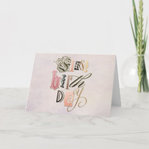 Carte Lettres lunatiques de "premier anniversaire"