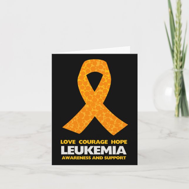 Carte Leucémie Cancer Sensibilisation Orange Ribbon (Devant)