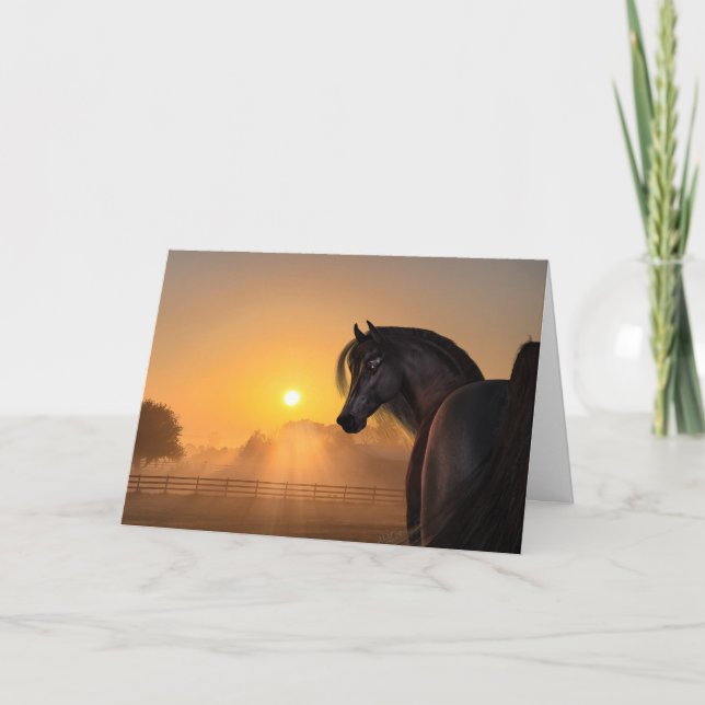 Carte Levée de soleil du cheval arabe (Devant)