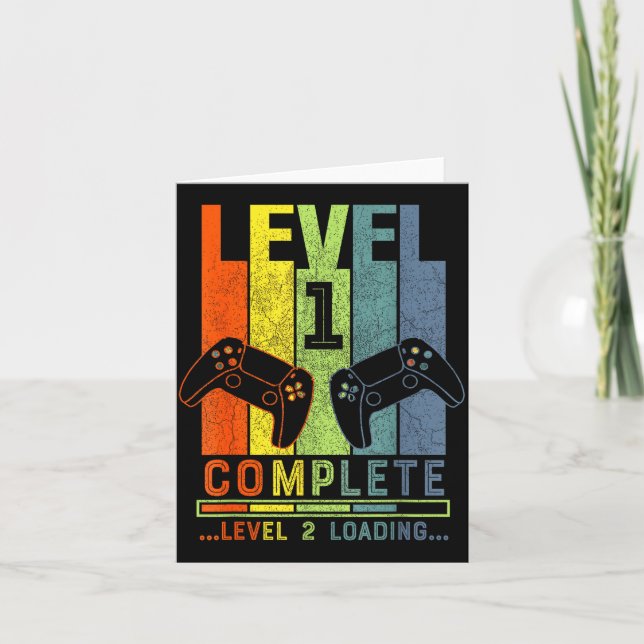 Carte Level 1 Complete Gamer Gift 1 Years Wedding Annive (Devant)