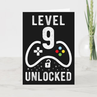 Carte Level 9 Unlocked Video Game 9th Birthday Gift