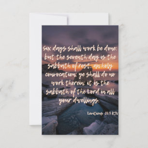 Carte Leviticus 23:3 KJV Bible Verse Pic Flat Salutation