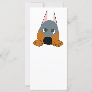 Carte levrette bleu dobie et rouille
