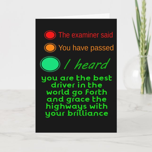 Carte L'examinateur a dit que le permis de conduire pass (Devant)