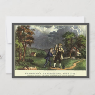 Carte L'expérience du cerf-volant de Benjamin Franklin a