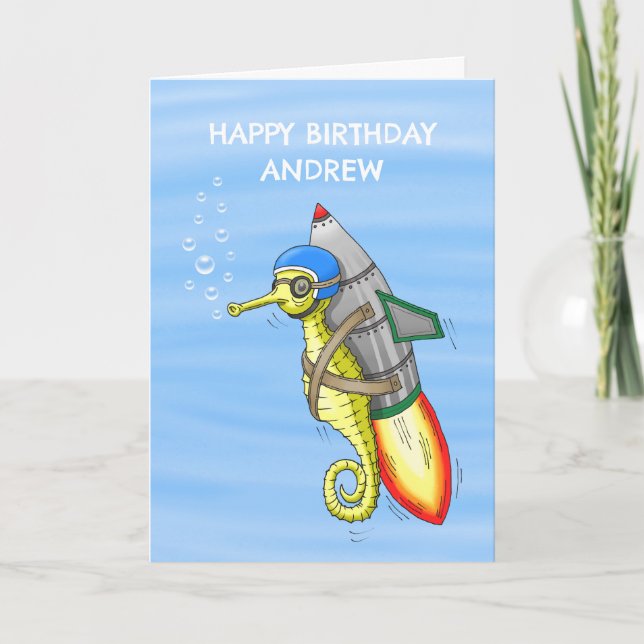 Carte L'Extraordinaire Cheval de mer aux roquettes jaune (Devant)