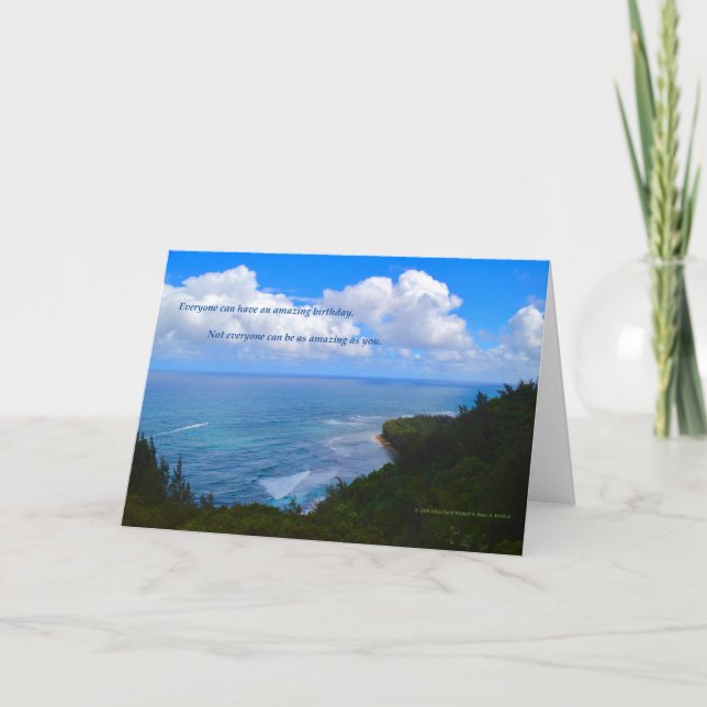 Carte “L'extrémité de Kauai #8” avec poème (Devant)