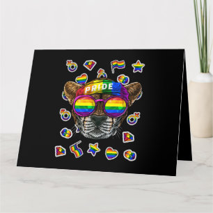 Carte LGBT Cheetah Gay pride Mois Animal Rainbow Lesbia