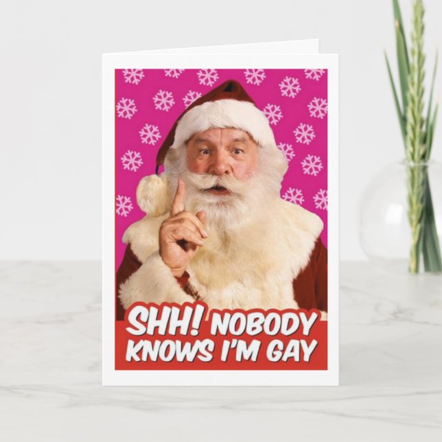 Carte LGBT Gay Père Noël pour Noël (Devant)