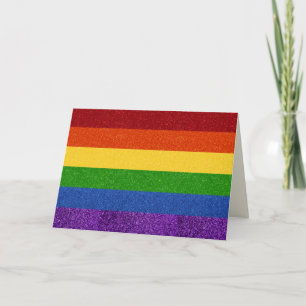 Carte LGBT Glitter Pride Flag Card