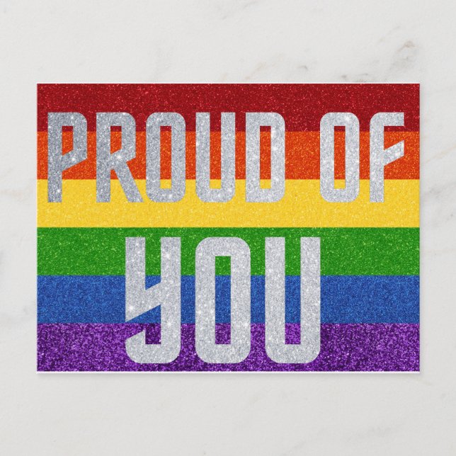 Carte LGBT Pailletée Fière de Toi (Devant)