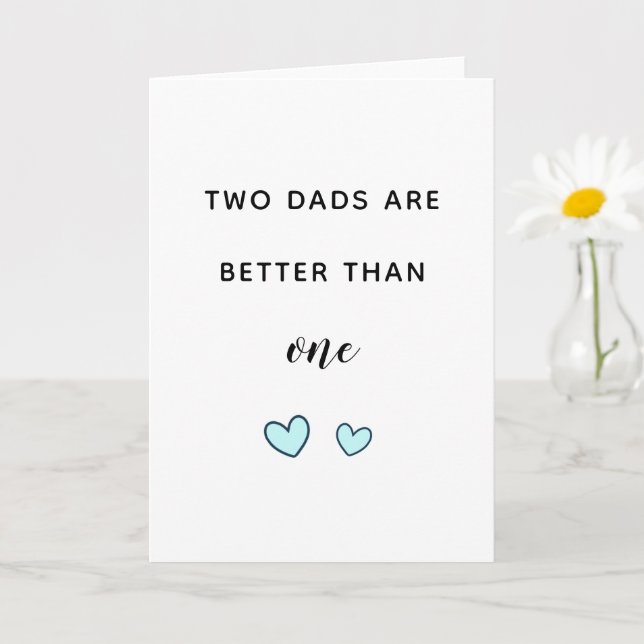 Carte LGBT papas fête des pères gay Deux pères mignonett (Petite plante)