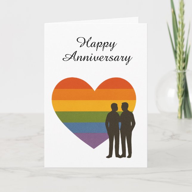 Carte LGBTQ+ Anniversaire de la fierté cardiaque - Gay C (Devant)