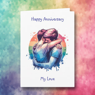 Carte LGBTQIA+ Joyeux anniversaire Mon amour