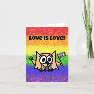 Carte LGBTQIA L'amour est amour Trans Drapeau avec Ollie