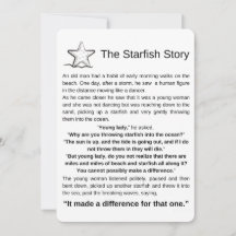 L'histoire de Starfish. Poème Starfish.