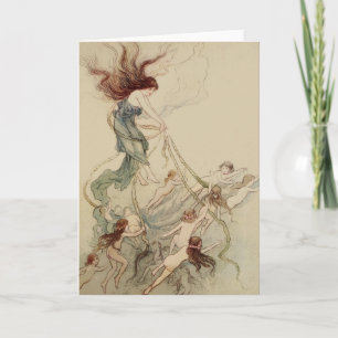Carte L'histoire Vintage des bébés à l'eau