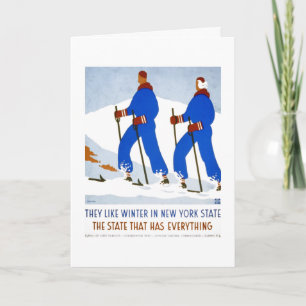 Carte L'hiver dans NY State WPA 1930s Poster