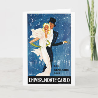 Carte L'Hiver Monte Carlo Monaco Vintage voyage