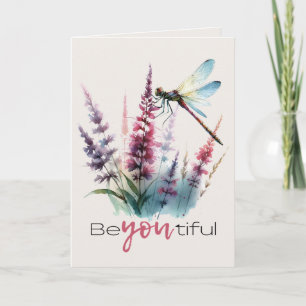 Carte Libellule à l'aquarelle Beau encouragement