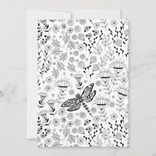 Carte Libellule et fleurs