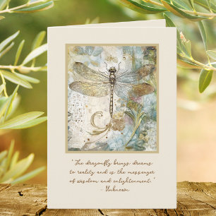 Carte Libellule Texte personnalisé pour anniversaire ou 