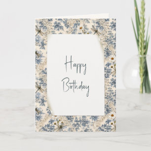 Carte Libellules, marguerites et dentelle d'anniversaire