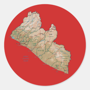 Carte Liberia Sticker