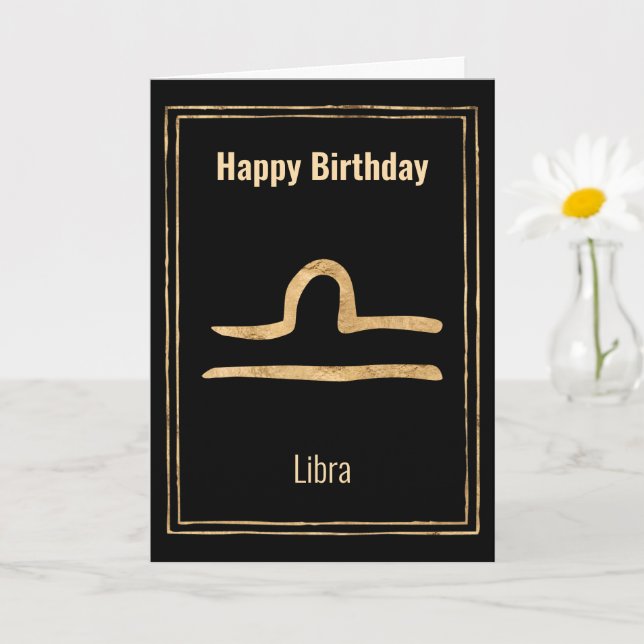Carte Libra astrologie signe étoile zodiac Joyeux annive (Petite plante)