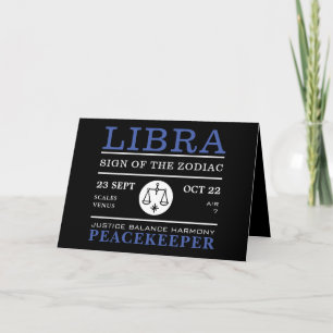 Carte Libra Sign of the Zodiac, astrologie