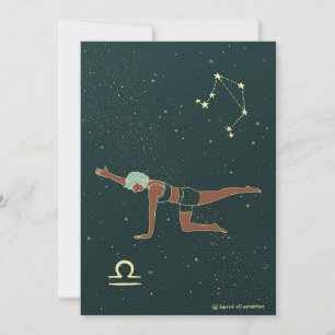 Carte Libra Yoga fille anniversaire