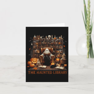 Carte Librairie Halloween Vintage Éffrayant Bookish Haun