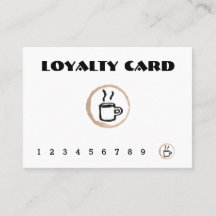 Carte libre de fidélité de café-restaurant de café