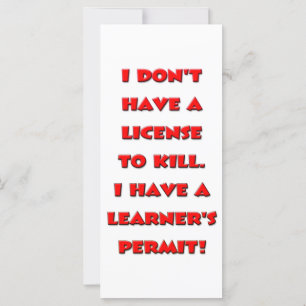 Carte Licence pour tuer du texte