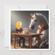 Carte licorne, anniversaire magique, anniversaire