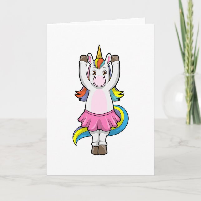 Carte Licorne au ballet danse avec jupe (Devant)