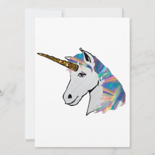 Carte licorne holographique